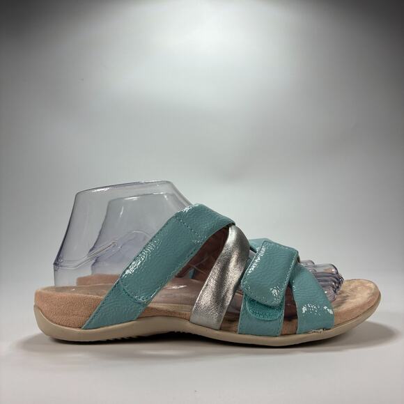Vionic Shoes - Vionic Hadley Adjustable Blue & Silver Comfort Sandals Women's Size 7.5